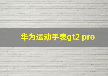 华为运动手表gt2 pro